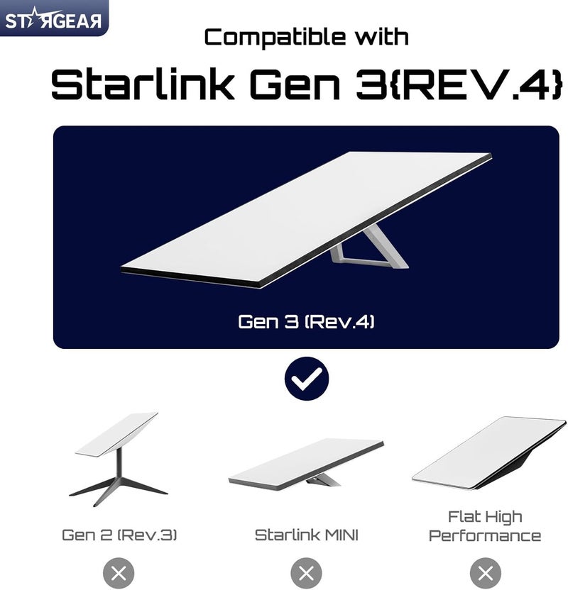 STARGEAR Starlink Gen 3 Mount, Starlink Standard Mounts Mobility Heavy Duty, Anti Theft Flat Mount for Gen 3/V3/REV.4 Satellite Dish, Starlink Kit Accessories for Roof, Car, RV, Boat, Aluminum Alloy - Image 2
